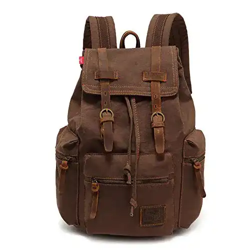 Lederrucksack Koolehaoda Vintage Canvas Leder Rucksack