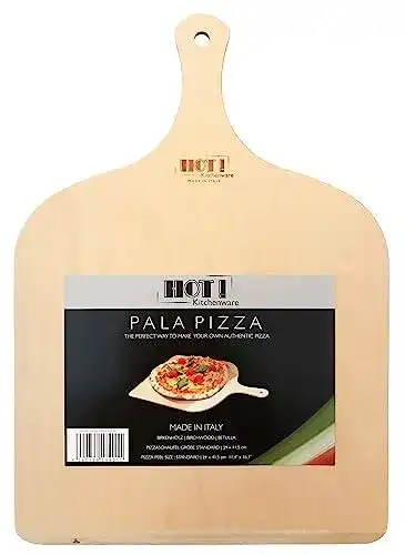 Flammkuchenbrett und Pizzaschaufel aus Birkenholz, Made in Italy