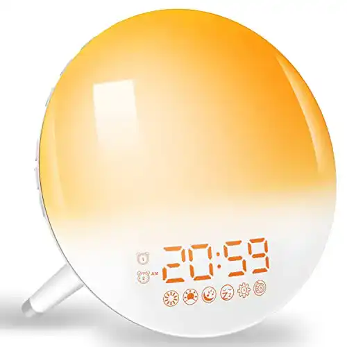 Wake-Up Light GHUSTAR Lichtwecker mit Tageslichtsimulation