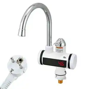 Elektrischer Wasserhahn mit Durchlauferhitzer und LED-Temperaturanzeige