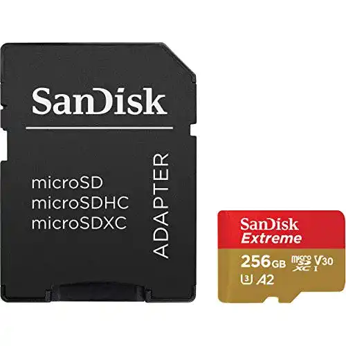 SanDisk Extreme 256 GB microSDXC Speicherkarte mit Adapter