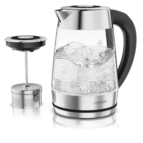 Teekocher Arendo – Glas Wasserkocher mit Temperaturregelung