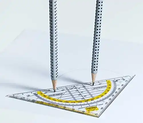 Geodreieck und Kreislineal für Geometriearbeiten