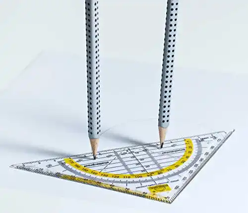 Geodreieck und Kreislineal für Geometriearbeiten