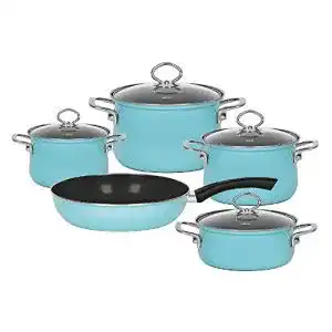 Emaille-Topfset Riess 0558-037 5-teilig mit Fleischtöpfen und Kasserolle