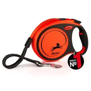 Flexi-Leine für große Hunde Flexi Xtreme L Gurt 8 m in Schwarz/Orange