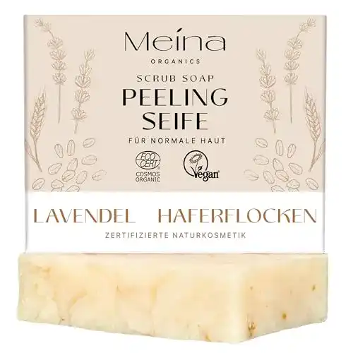 Gesichtsseife Meina Bio Peeling Seife mit Lavendel und Haferflocken
