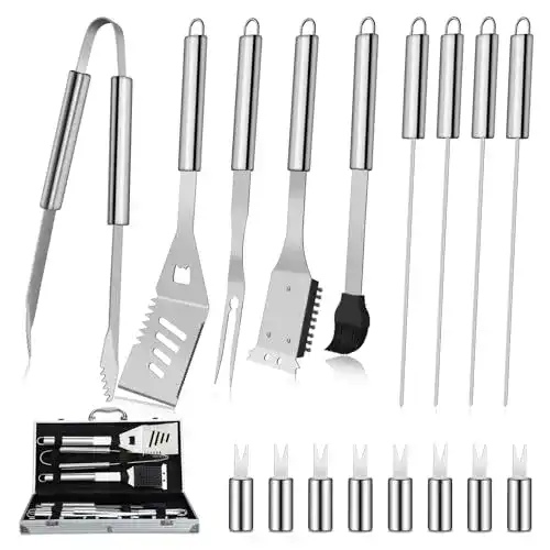 Grillkoffer Dragon Riot Grillbesteck Set aus Edelstahl, 18 Teile