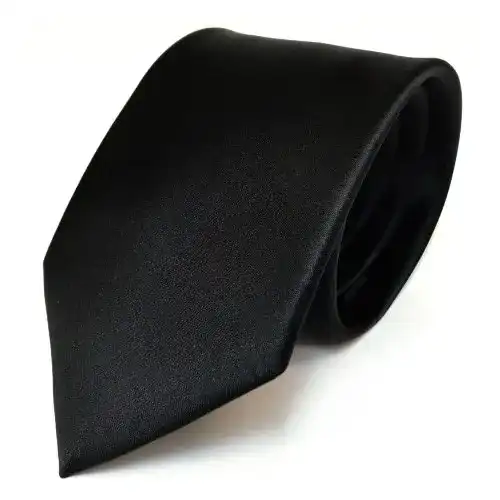 Krawatte TigerTie Herren Klassische 8 cm Satin in Schwarz