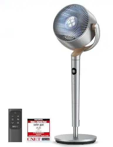 Standventilator Dreo mit 20 dB Geräuschpegel und 120° Oszillation