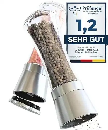 Salz- und Pfeffermühle von Hannah’s Homebrand mit Keramikmahlwerk