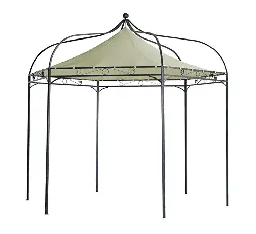 Metall Pavillon DEGAMO Modena 6-eckig 320cm mit wasserdichtem Dach