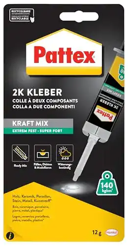 Pattex Kraft-Mix Epoxidharz Kleber mit hoher Endfestigkeit, 12g