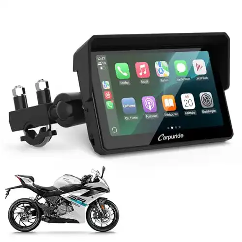 Motorrad-Navi Carpuride W502 mit Carplay und Android Auto, IP67
