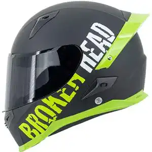 Integralhelm Broken Head BeProud Pro Motorradhelm in Grün mit Spoiler