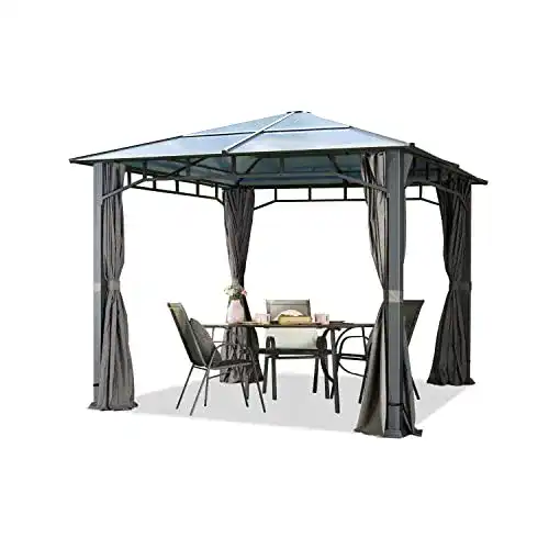 TOOLPORT Gartenpavillon 3×3 m wasserdicht aus Aluminium