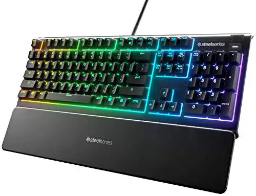 SteelSeries Apex 3 Gaming Tastatur mit RGB-Beleuchtung und Handballenauflage