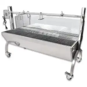 Spanferkelgrill Beeketal BSGW-150H mit Windschutz und Grillmotor