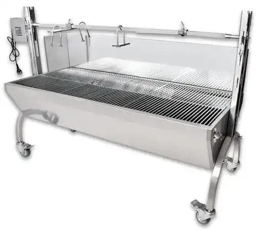 Spanferkelgrill Beeketal BSGW-150H mit Windschutz und Grillmotor