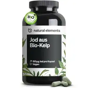 Kelp Natural Elements Jod aus Bio – 365 Kapseln mit 150 µg Jod