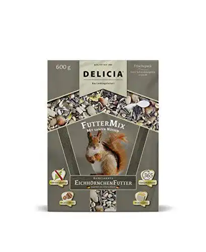 Eichhörnchenfutter Delicia ohne Schalen, 3 x 600g