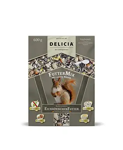 Eichhörnchenfutter Delicia ohne Schalen, 3 x 600g