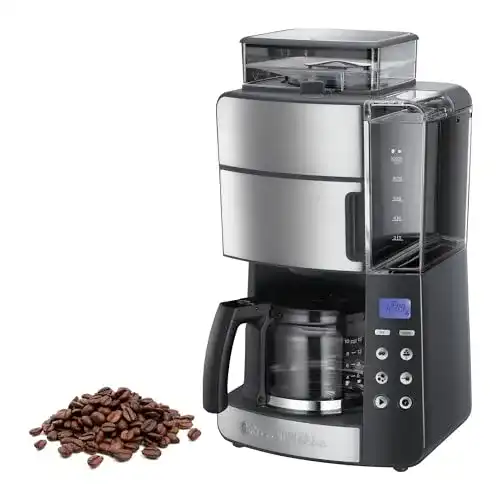 Kaffeemaschine mit Mahlwerk von Russell Hobbs mit Glaskanne