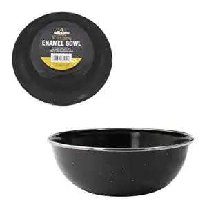 Emaille-Schüssel Milestone Camping Emaillenschale schwarz, 15 cm