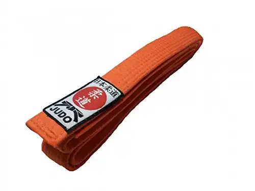 Judogürtel Budodrake in Orange mit Judo-Label