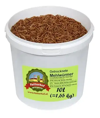 Getrocknete Mehlwürmer Futterhof 10 L Eimer (1,65 kg)