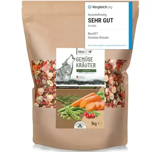 Gemüseflocken für Hunde von ReaVET – Gemüse und Kräuter 1kg