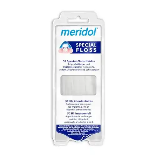 Meridol Special Floss Zahnseide, 50 Stück – für gründliche Zahnreinigung