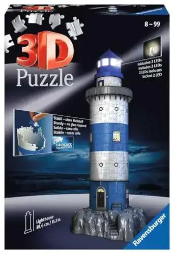 Ravensburger 3D Puzzle 12577 Leuchtturm bei Nacht