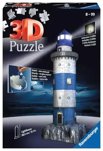 Ravensburger 3D Puzzle 12577 Leuchtturm bei Nacht
