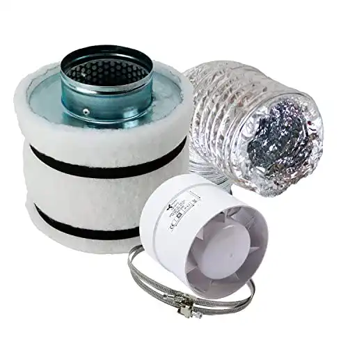 Aktivkohlefilter GrowPRO Mini Klimaset 160m³/h für Pflanzenzucht