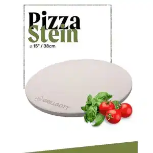 Runder Pizzastein für Backofen und Gasgrill – 38 cm Cordierit