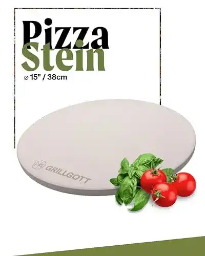 Runder Pizzastein für Backofen und Gasgrill – 38 cm Cordierit