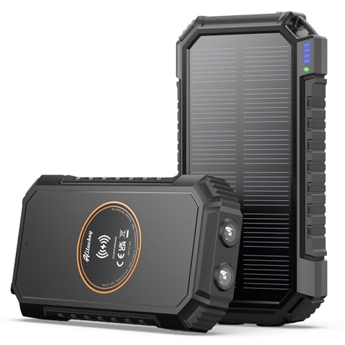 Solar Ladegerät Hiluckey Powerbank 26800mAh mit Wireless Funktion