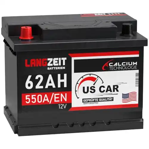 Autobatterie 62 Ah Langzeit mit 550A Kaltstartstrom