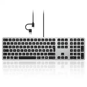 Seenda Kabelgebundene Beleuchtete Mac Tastatur mit LED-Hintergrundbeleuchtung