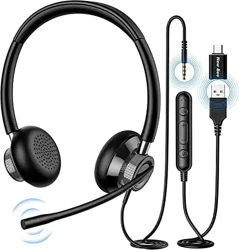 USB-C Headset New Bee für PC und Computer mit Mikrofon