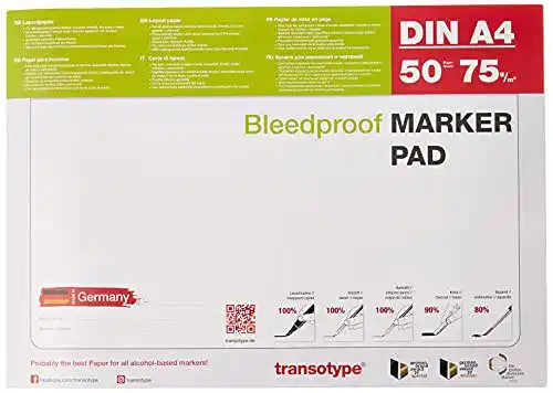 Markerpapier von Transotype für Copic, DIN A4, 50 Blatt