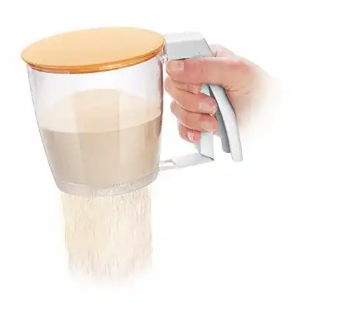 Tescoma Einhand Mehlsieb mit Deckel für Mehl und Puderzucker