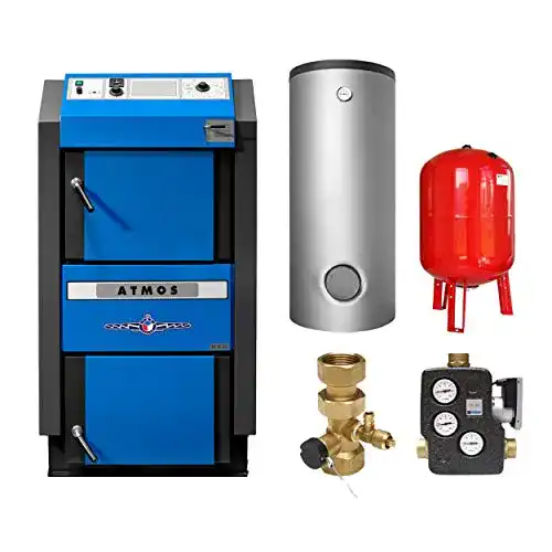 Holzvergaser Atmos KS3342 DC25 GSE Kessel mit 2 Pufferspeichern