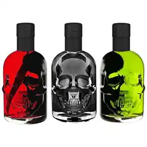 Absinth Totenkopf Trio Set 0,5L in Grün, Schwarz und Rot