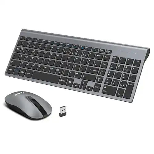 LeadsaiL Kabelloses Tastatur und Maus Set 2,4 GHz