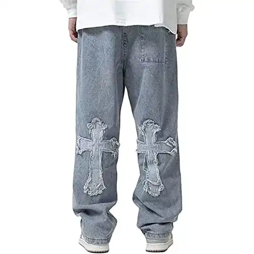 Baggy Jeans für Herren im Hip Hop Stil mit Fashion Print