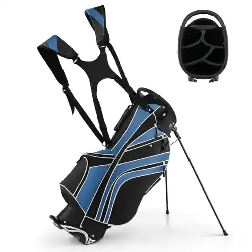 Golfbag Costway mit Ständer und Regenschirmhalter, 7-Fach Standbag