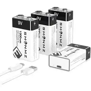 9V-Akku TQTHL, 4 Stück wiederaufladbare Lithium-Ionen Batterie
