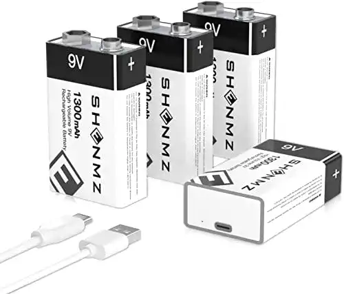 9V-Akku TQTHL, 4 Stück wiederaufladbare Lithium-Ionen Batterie